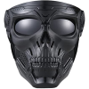 Skull Mask Full Face Tactical Masks For CS Survival Games Shooting Cosplay Movie Paintball Halloween Scary Masks - Black+ClearLens