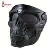 Skull Mask Full Face Tactical Masks For CS Survival Games Shooting Cosplay Movie Paintball Halloween Scary Masks - Black+ClearLens