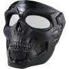 Skull Mask Full Face Tactical Masks For CS Survival Games Shooting Cosplay Movie Paintball Halloween Scary Masks - Black+ClearLens