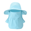 Fishing Hat/Boonie Hat; Sun hat Detachable UV Sun Screen Wide Brim Hat With Face Cover & Neck Flap; hiking hat - Light Blue