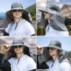 Wide Brim Sun Screen Fisherman's Hat With Neck Flap; Adjustable Waterproof Quick-drying Outdoor Hiking Fishing Cap For Men Women - Khaki - 58-60cm/22.