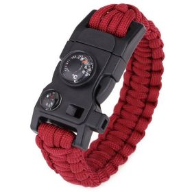 Outdoor Paracord Survival Parachute Cord Bracelet - Red