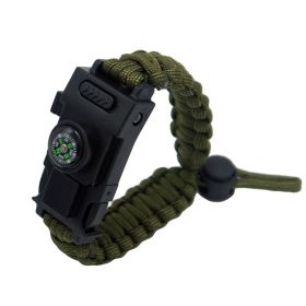 Outdoor Umbrella Rope Knife Camping Bracelet For Survival - Military green