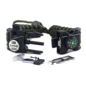 Parachute Cord Braided Adjustable Survival Bracelet - Army Green