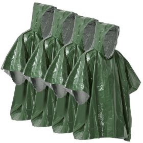 Emergency Rain Poncho Weather Proof Outdoor Survival Camping Gear - Green - Camping supplies