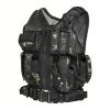 Tactical Vest for Men with Detachable Belt and Subcompact/Compact/Standard Holster for Pistol - Perfect for Airsoft and Military Training - Black CP