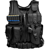 Tactical Vest for Men with Detachable Belt and Subcompact/Compact/Standard Holster for Pistol - Perfect for Airsoft and Military Training - Brown