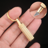 1pc Mini Brass Capsule Knife; Stainless Steel Portable Pocket Knife; Survival Knife With Keychain Pendant; Outdoor Fishing Accessories - 1pc