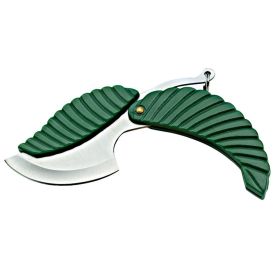 Multifunction Stainless Steel Leaf Shape Folding Pocket Knife Fruit Camping Outdoor Kitchen Tools Survival Knife (Green) - Green