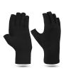 1pair Arthritis Fingerless Compression Gloves; Outdoor Half Finger Knuckle Pressure Gloves (Buy A Size Up) - Black - L