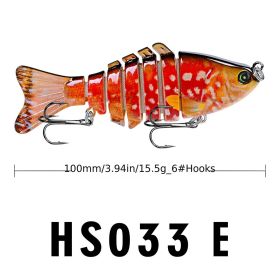 Funpesca 10cm 15.61g Hard Plastic 3d Bionic Eyes Freshwater Saltwater Bass Top Water Jointed Fish Lures - Color E