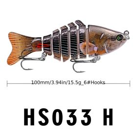 Funpesca 10cm 15.61g Hard Plastic 3d Bionic Eyes Freshwater Saltwater Bass Top Water Jointed Fish Lures - Color H