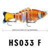 Funpesca 10cm 15.61g Hard Plastic 3d Bionic Eyes Freshwater Saltwater Bass Top Water Jointed Fish Lures - Color F