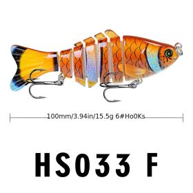 Funpesca 10cm 15.61g Hard Plastic 3d Bionic Eyes Freshwater Saltwater Bass Top Water Jointed Fish Lures - Color F