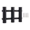 Goture Boat Fishing Rod Holder; 3 Rod Tube Plastic Holder Fishing Tackle Tool - Black