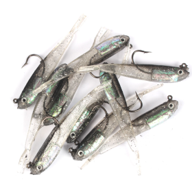 10pcs Lure Artificial Lure With Hook; Small Gray Fish Simulation Soft Bait - With Hook - 10pcs