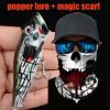 1pc Popper Lure Skull Fishing Lure Artificial Bait + 1pc Mask Magic Scarf Headband Balaclavas - (208-5+MS-068)