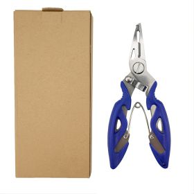 Stainless Steel Multi-function Lure Pliers; Portable Fishing Scissors; Fish Control Hook Tool - Blue