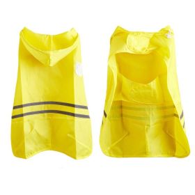 Pet Raincoat Medium Dog Golden Retriever Waterproof Reflective Strip Outdoor Raincoat - yellow - M