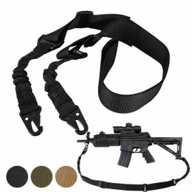 Tactical Rifle Sling Gun Shoulder Strap 2 Point Hooks One Single Strap Hunting - default