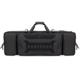 VOTAGOO Double Rifle Case Gun Bag, Safely Long-Barrel Firearm Transportation Cases Locks, All-Weather Soft Tactical Range Bag Ackpack For Shotgun Spac