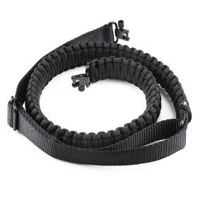 Tactical Paracord Sling Adjustable Paracord Strap Gun Belt Rifle Gun Sling - Black