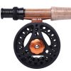 Kylebooker Fly Fishing Reel Large Arbor with Aluminum Body Fly Reel 3/4wt 5/6wt 7/8wt - Black - 5/6wt