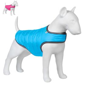 Dog Winter Coat for Very Small Dogs Waterproof Warm Jacket for Cold Weather Adjustable Doggie Coat with Velcro Blue Vest XXS Size - Airyvest