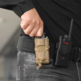 9mm Molle Mag Pouch Open-Top Pistol Mag Pouch Adjustable Mag Pouch Compatible With Various MOLLE Tactical Belts - Single - Black