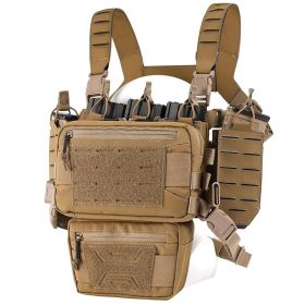 Chest Rig Tactical Chest Rig Molle Modular Micro Fight Chest Rigs With Magazine Pouch For Outdoor Hunting Aisoft - Brown