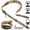 QD Sling 2 Point Sling Quick Adjust Gun Sling with HK Hook Soft Shoulder Pad Sling, Rifle Sling for Hunting Tactical Strap - Camo