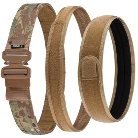 Tactical Belt Molle Belt With Quick Release Buckle Heavy Duty Gun Belt With Anti-slip Pad - M - CP