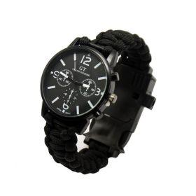 Outdoor Multi function Camping Survival Watch Bracelet Tools With LED Light - CAMO-Multi Color