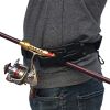 Kylebooker Fly Fishing 3rd Hand Rod Holder Adjustable Belt Fishing Rod Holder for Fishing Waist Belt Wading Accessories - Black