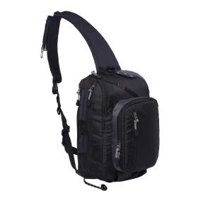 Fly Fishing Sling Packs Fishing Tackle Storage Shoulder Bag - Black