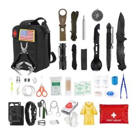 Emergency Survival Kit for Camping Hiking Adventures - Black - Survival Kit