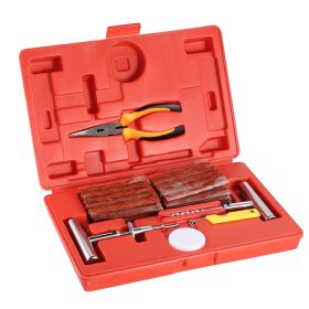 58 Pcs Universal Tire Repair Tools Kit Flat Tire Puncture Repair Tools for Cars Trucks - Red