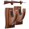 Gun Rack Wall Mount Hold Up Displays Horizontal Gun Rack and Shotgun Hooks Store Rifle Shotgun Bow Real Hardwood Hanger Brown - Teslyar