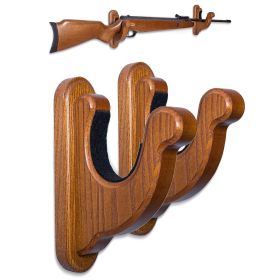 Gun Rack Wall Mount Hold Up Displays Horizontal Gun Rack and Shotgun Hooks Store Rifle Shotgun Bow Real Hardwood Hanger Light - Teslyar