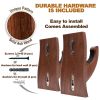 Gun Rack Wall Mount Hold Up Displays Horizontal Gun Rack and Shotgun Hooks Store Rifle Shotgun Bow Real Hardwood Hanger Brown - Teslyar