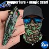 1pc Popper Lure Skull Fishing Lure Artificial Bait + 1pc Mask Magic Scarf Headband Balaclavas - (208-5+MS-068)