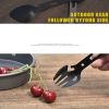 Outdoor Stainless Steel Multi-function Fork Spoon Tableware Combination Bottle Opener Fish Harpoon Camping Survival Equipment - Stainless Steel