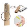 Portable Aluminum Safety Whistle For Outdoor Camping Backpacking Hiking; Emergency Survival Tool - Silvery