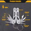 Multifunction Stainless Steel Multi-tool Pocket Knife Pliers Folding Pliers Mini Portable Folding Pliers Folding Blade Knife - Black-S