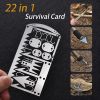 1pc Multifunctional Fishing Tool; 22-in-1 Outdoor Camping Survival Card - White