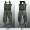 BELLE DURA Fishing Waders Chest Waterproof Light Weight Nylon Bootfoot Waders for Men Women with Boots - Army Green - Men 12 / Women 14