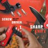 Cool Gadgets Survival Tools Hammer Multitool - Red