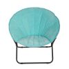 Velvet Seashell Saucer Folding Chair for Kids and Teens, Teal - Teal