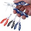 Stainless Steel Multi-function Lure Pliers; Portable Fishing Scissors; Fish Control Hook Tool - Red