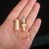 1pc Mini Brass Capsule Knife; Stainless Steel Portable Pocket Knife; Survival Knife With Keychain Pendant; Outdoor Fishing Accessories - 1pc